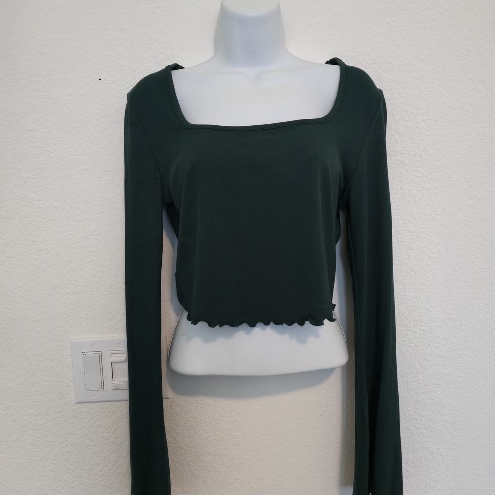 Dark Green Long Sleeve Women's Top
